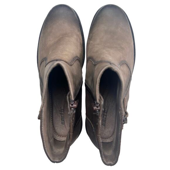 Earth Origins RAVEEN Zip Up Leather Booties Women Earth | Women | Jordan Stone Gray Leather Zip Up Ankle Booties | Size 10 B
